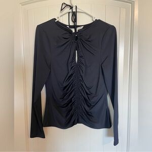 Veronica Beard Roque Navy Neck Tie Top size 6 NWT